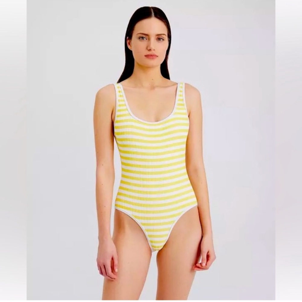 NWT Solid & Striped
Anne-Marie Ribbed One Piece Lemon stripe